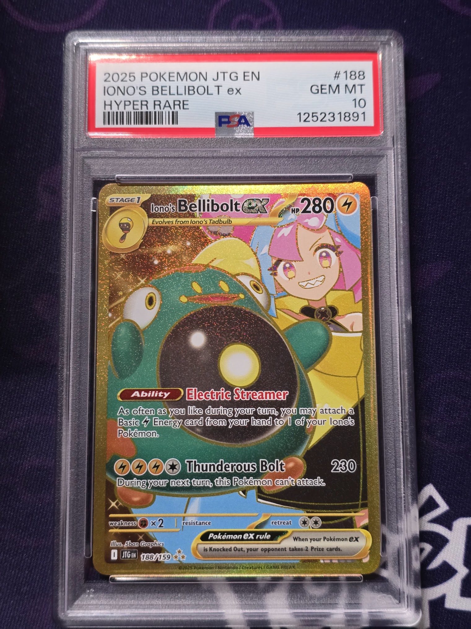 Iono's Bellibolt EX Hyper Rare (188) 2025 Pokemon Jtg EN-Journey